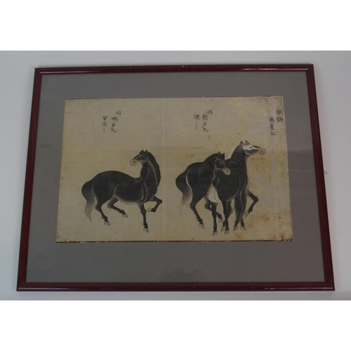 64 - EIGHT CHINESE SCHOOL HORSE PAINTINGS