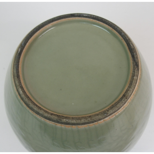 67 - A CHINESE CELADON BALUSTER VASE