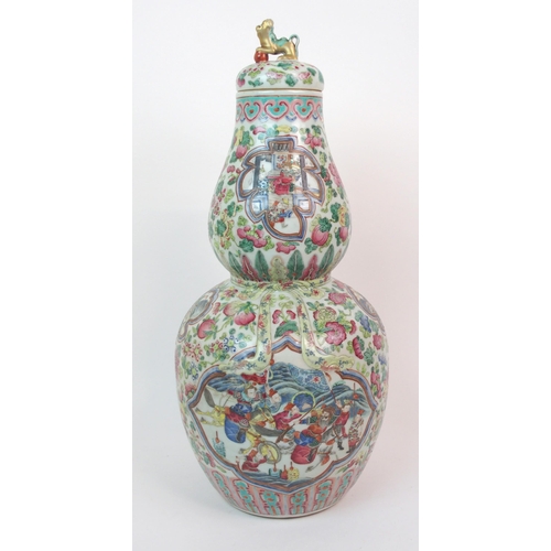 71 - A CANTONESE DOUBLE GOURD VASE