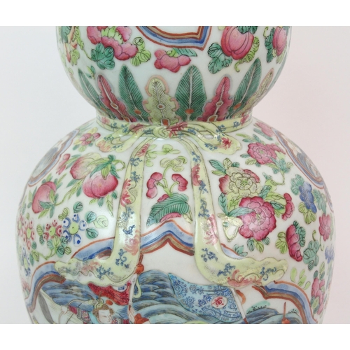 71 - A CANTONESE DOUBLE GOURD VASE