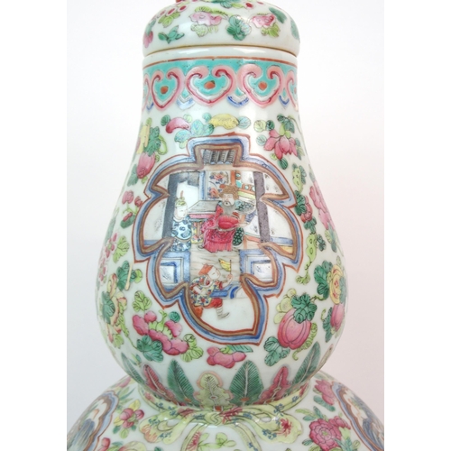 71 - A CANTONESE DOUBLE GOURD VASE