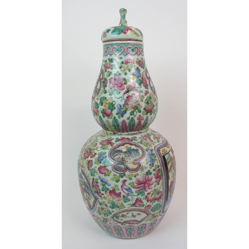 71 - A CANTONESE DOUBLE GOURD VASE