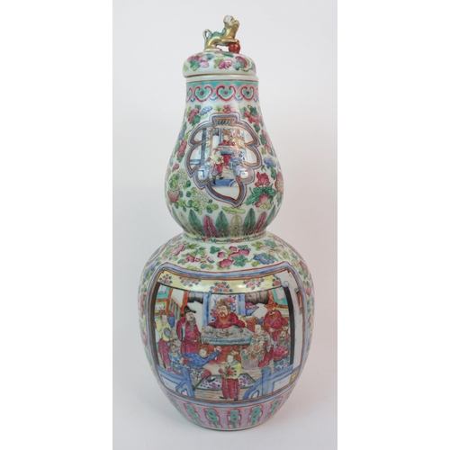 71 - A CANTONESE DOUBLE GOURD VASE