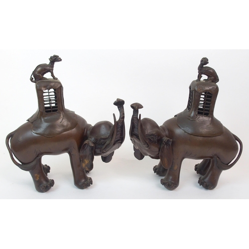 72 - A PAIR OF CHINESE BRONZE INCENSE BURNERS