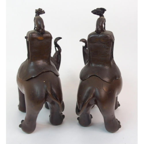 72 - A PAIR OF CHINESE BRONZE INCENSE BURNERS