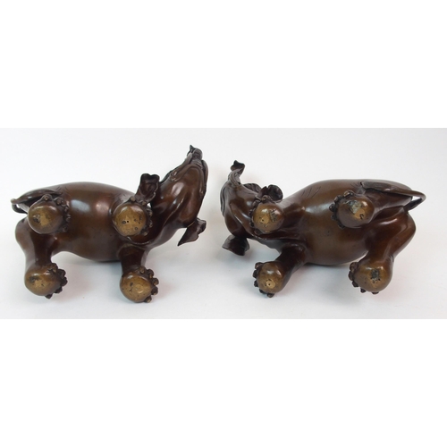 72 - A PAIR OF CHINESE BRONZE INCENSE BURNERS