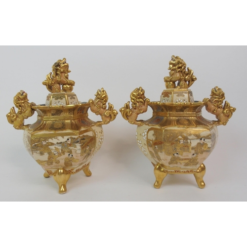 74 - A PAIR OF SATSUMA VASES