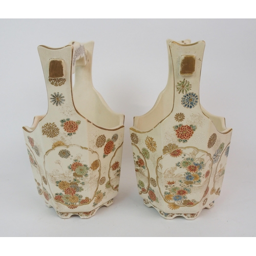 74 - A PAIR OF SATSUMA VASES