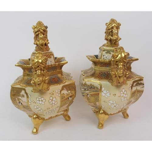 74 - A PAIR OF SATSUMA VASES