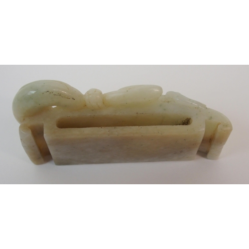 83 - A CHINESE JADE SWORD SCABBARD SLIDE