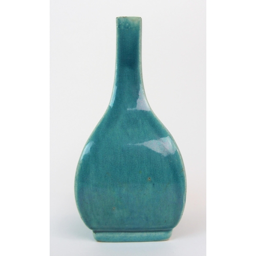 85 - A CHINESE TURQUOISE GLAZED SQUARE SHAPED VASE