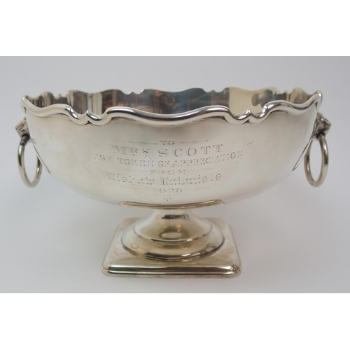 150 - A silver presentation punch bowl