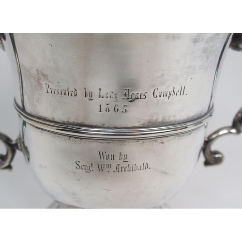 151 - A George III silver double handled trophy cup