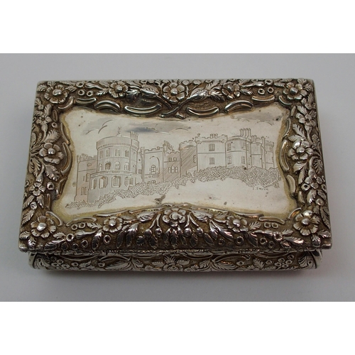 157 - A William IV silver Castle Top snuff box