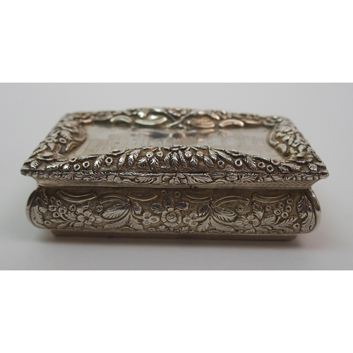 157 - A William IV silver Castle Top snuff box