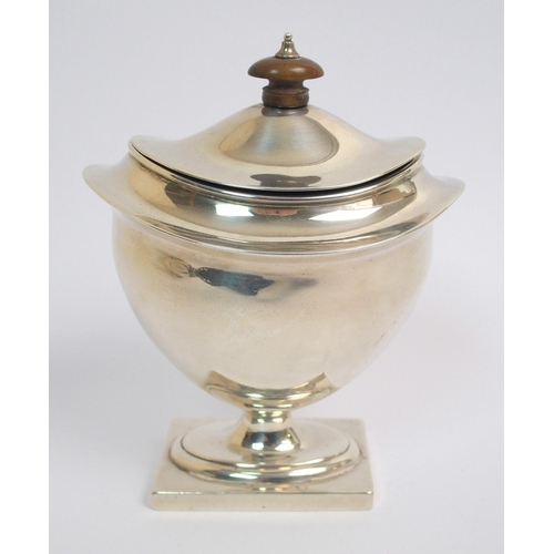 165 - A silver tea caddy