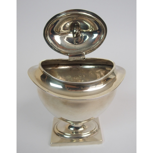 165 - A silver tea caddy