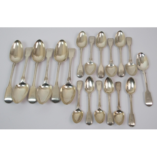 170 - A set of six George III silver tablespoons