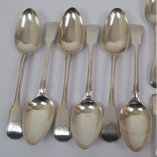 170 - A set of six George III silver tablespoons