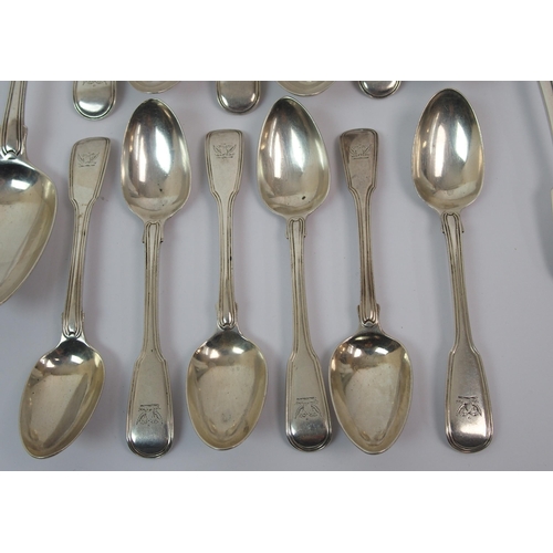 170 - A set of six George III silver tablespoons