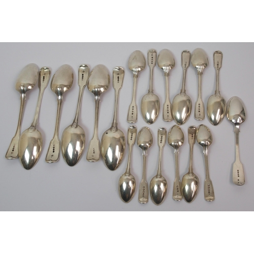 170 - A set of six George III silver tablespoons