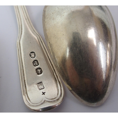 170 - A set of six George III silver tablespoons