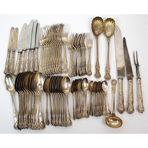 172 - A part suite of silver cutlery