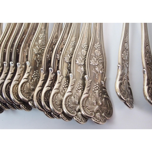 172 - A part suite of silver cutlery