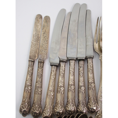 172 - A part suite of silver cutlery