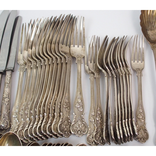 172 - A part suite of silver cutlery