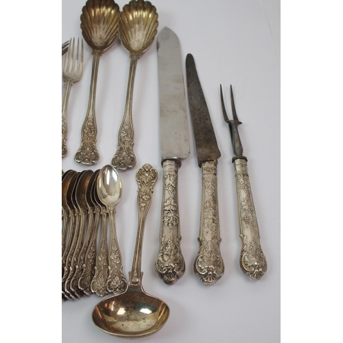 172 - A part suite of silver cutlery