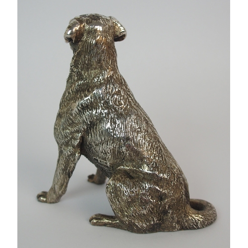 176 - A cast silver model of a Labrador dog