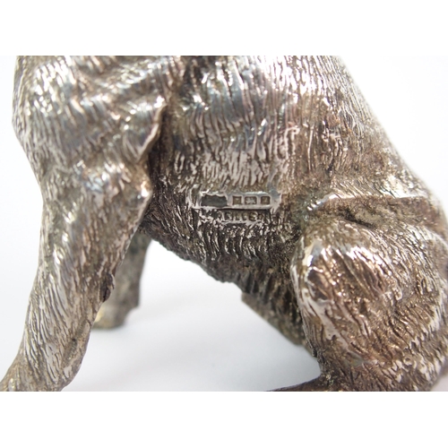 176 - A cast silver model of a Labrador dog