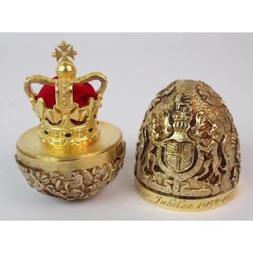 180 - A silver gilt surprise egg