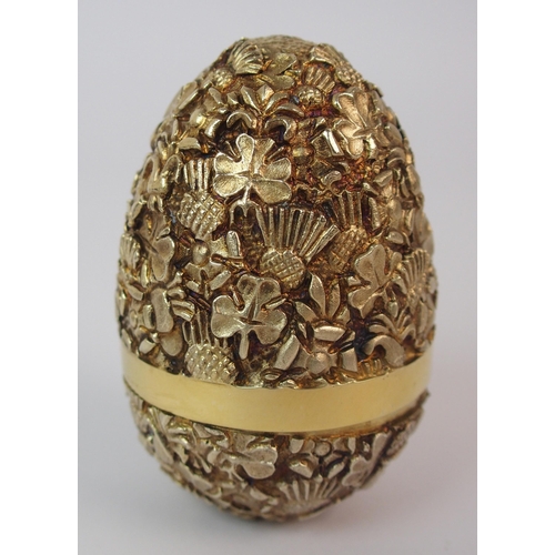 180 - A silver gilt surprise egg