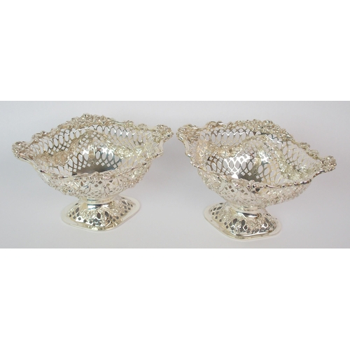 184 - A pair of Victorian silver bon bon baskets