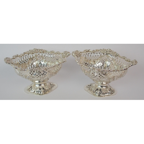 184 - A pair of Victorian silver bon bon baskets