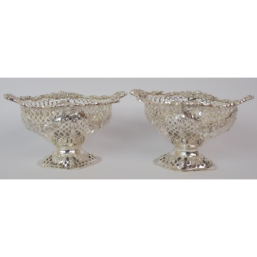 184 - A pair of Victorian silver bon bon baskets