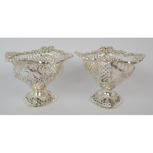 184 - A pair of Victorian silver bon bon baskets