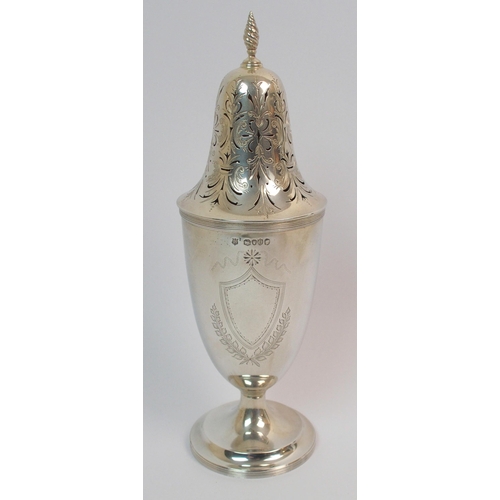 186 - A large Victorian silver sugar caster