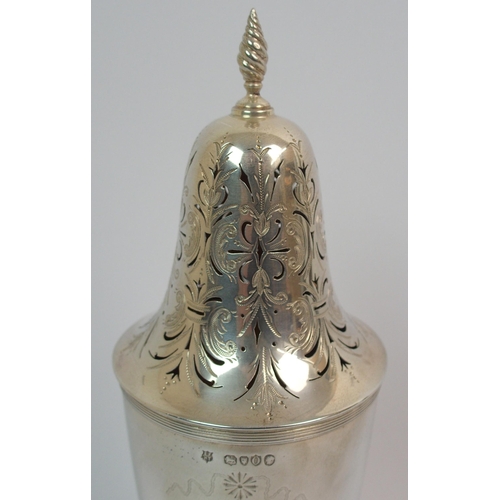 186 - A large Victorian silver sugar caster