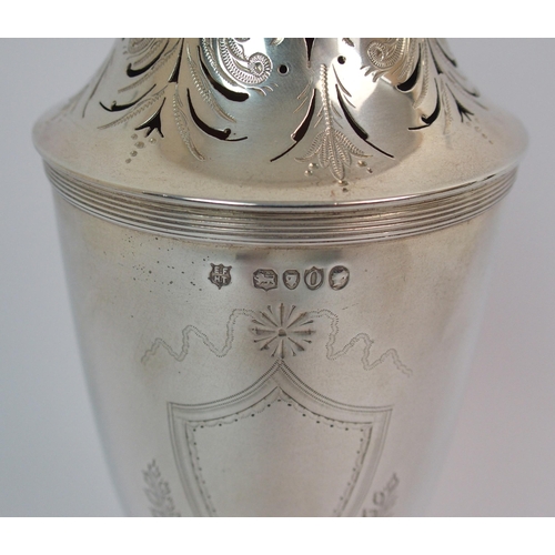 186 - A large Victorian silver sugar caster