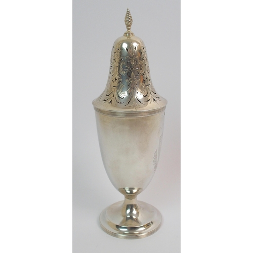 186 - A large Victorian silver sugar caster