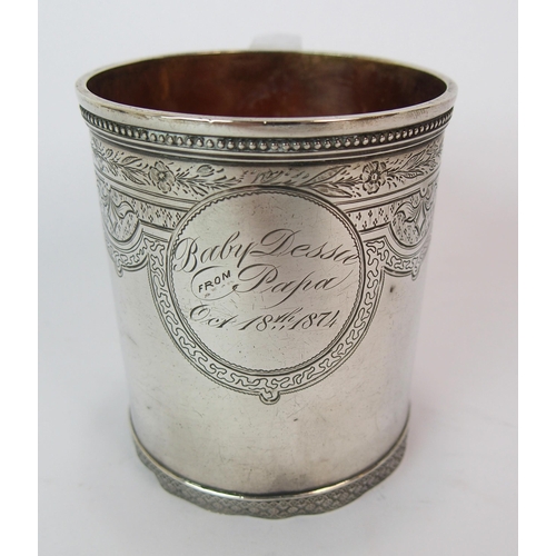 188 - A sterling silver christening mug