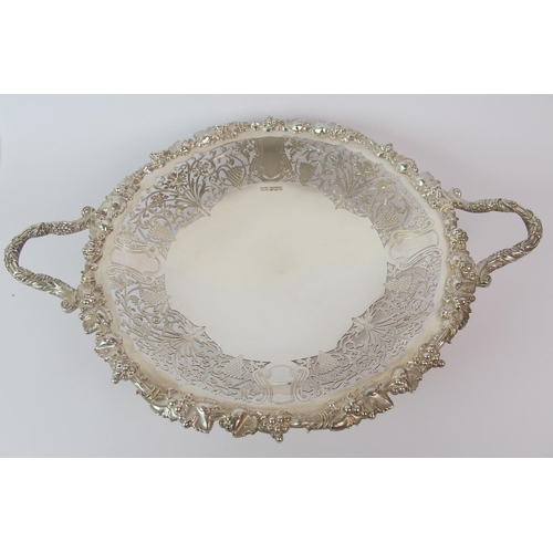 189 - A silver double handled pedestal dish