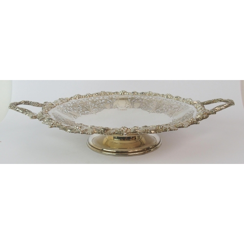 189 - A silver double handled pedestal dish