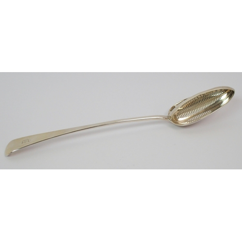 197 - A George III silver straining spoon