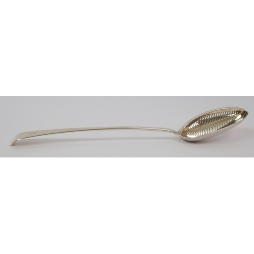 197 - A George III silver straining spoon