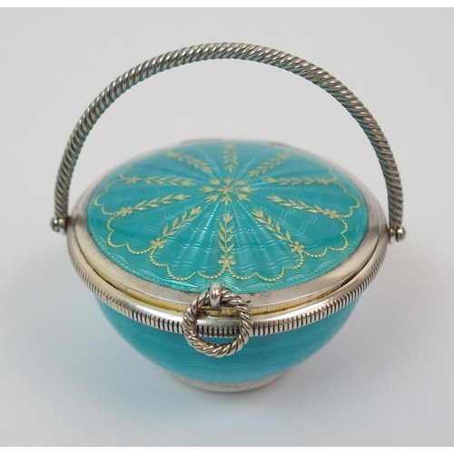 201 - A silver and enamel pill box