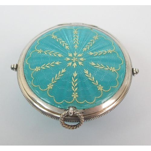 201 - A silver and enamel pill box